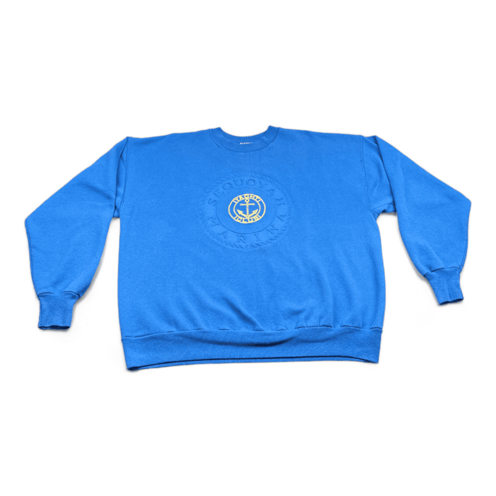 Vintage Yacht Club Sweater Adult EXTRA LARGE Blue Sequoya Marina 90s Sweatshirt